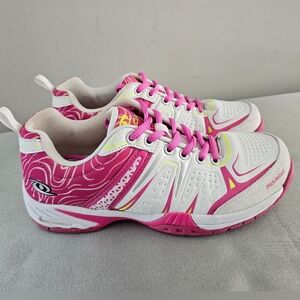 ACACIA Dinkshot Womens Pink & White Pickleball Shoes, Sneakers